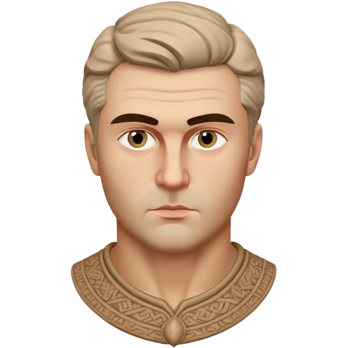 Cinematic Realistic Ivan Meštrović Portrait Emoji, depicted as a renowned Croatian sculptor with thoughtful eyes and classical attire, rendered with intricate textures and dramatic artistic lighting that captures his creative genius. emoji