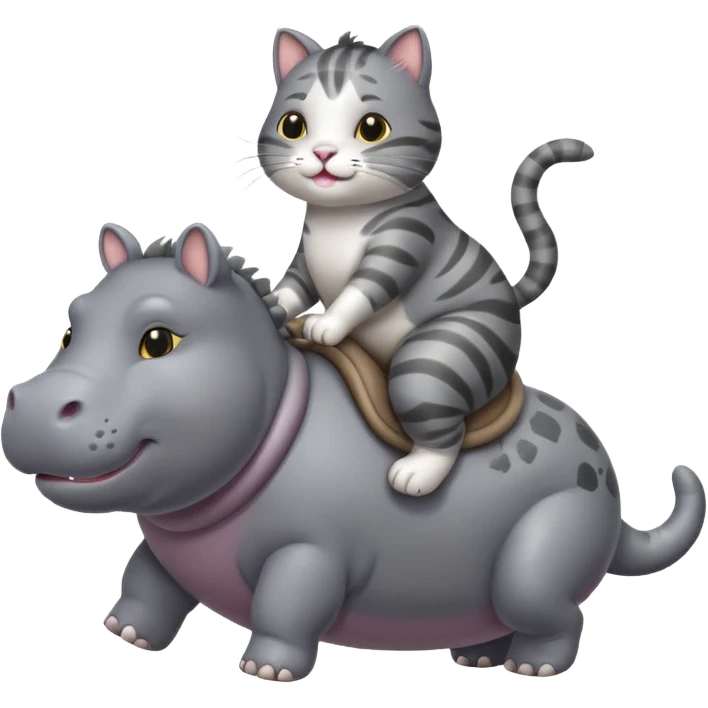 cat on hippo emoji