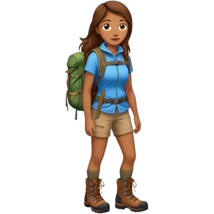 backpacked mountain wanderer woman emoji