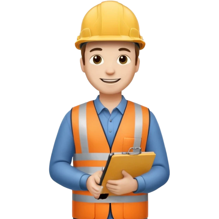 engineer standing full body with clipboard emoji
