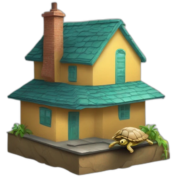 Une maison sur le dos d une tortue emoji