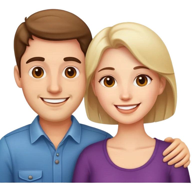 Happy man and woman emoji