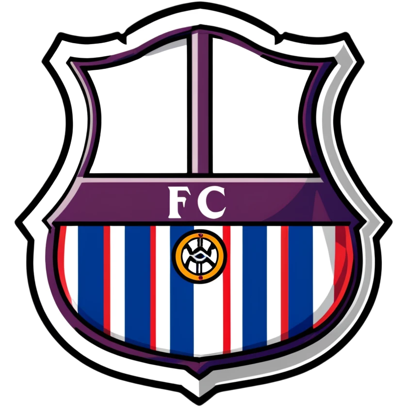 FC Barcelona logo, shield with blue and red stripes, football club emblem emoji