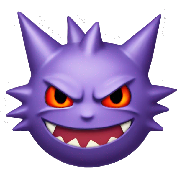 gengar gold full face red eyes emoji