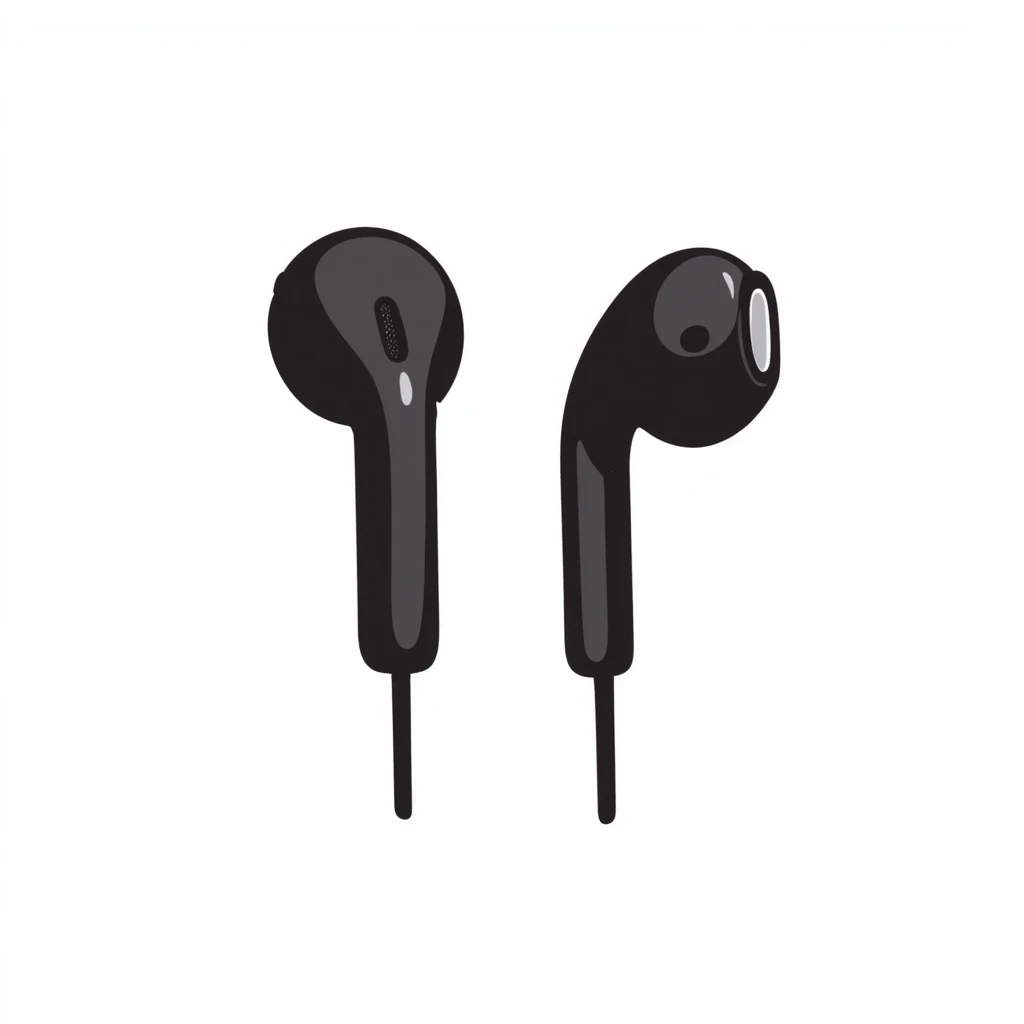 Apple wired EarPods with microphone and remote control emoji