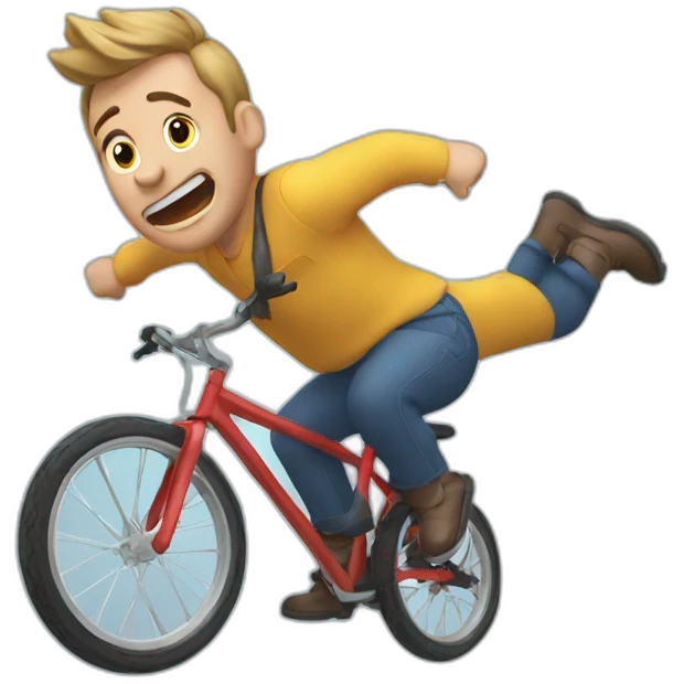 man falling off his bike emoji