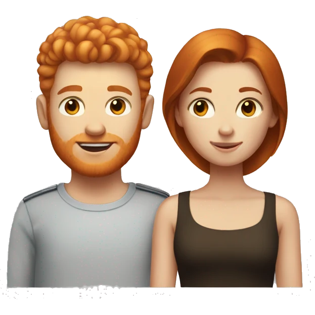 ginger boy and brunette girl emoji