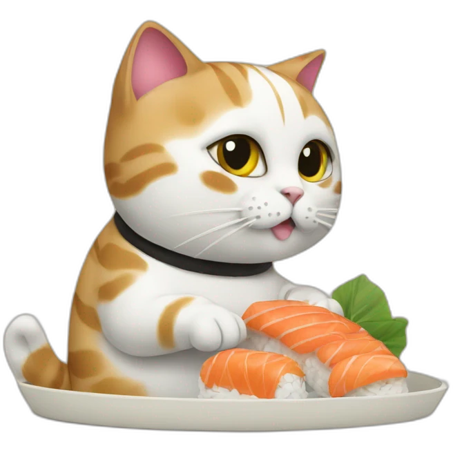 cat eating sushi emoji