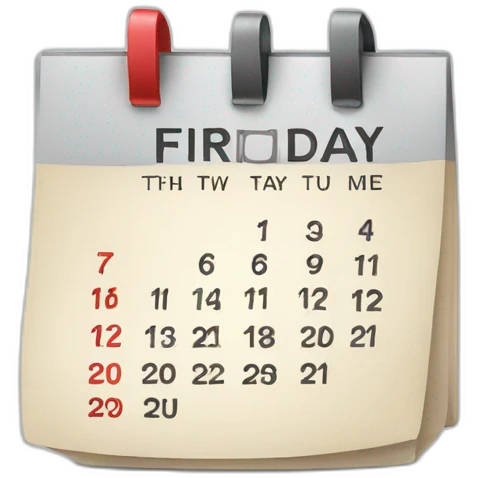 calendar with friday emoji