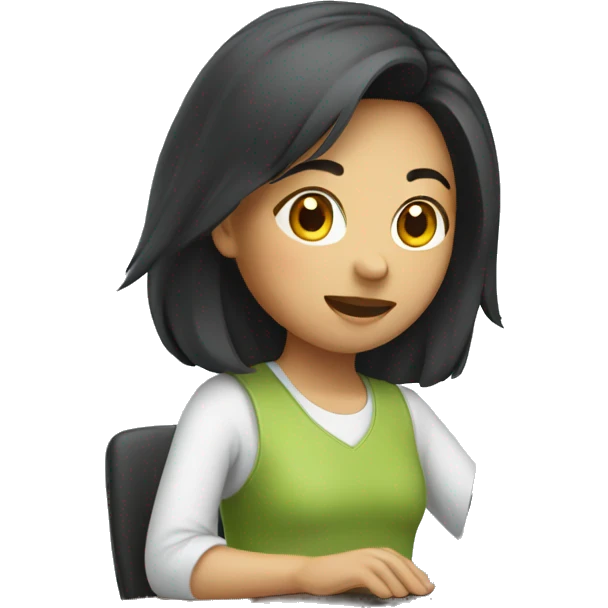 asian girl working on laptop emoji