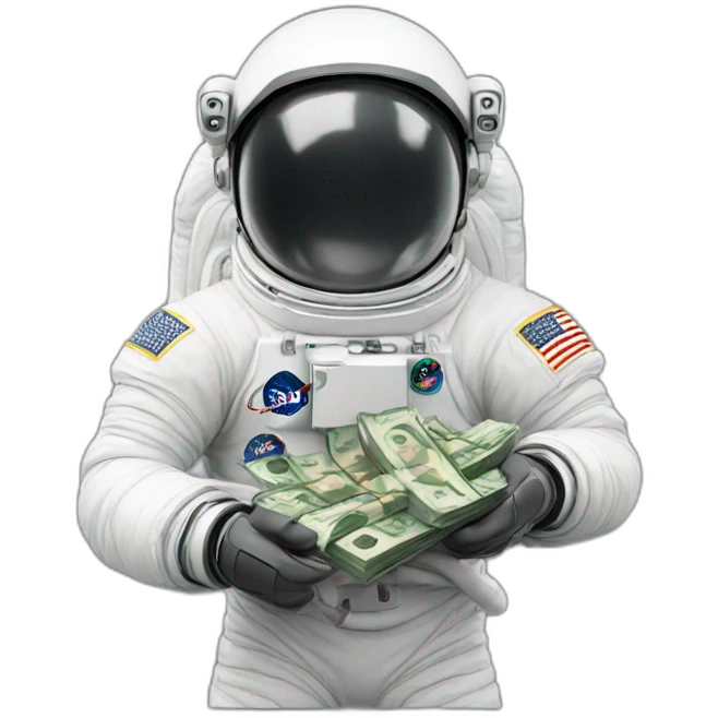 astronaut holding money emoji