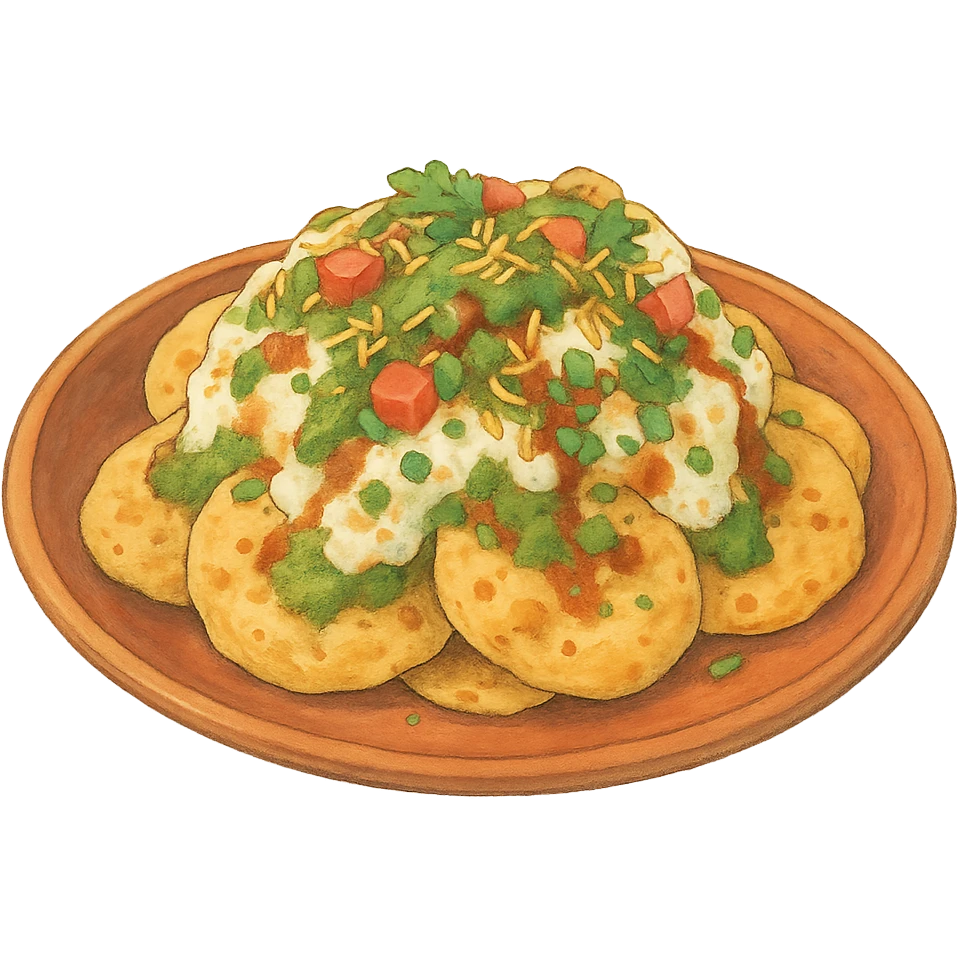 ghibli style chaat papdi, Indian food emoji