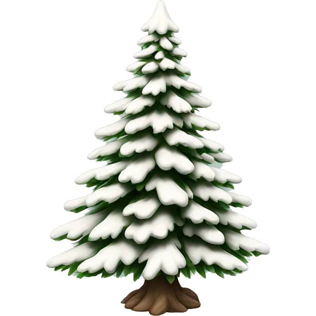 Realistic isolated off white fir christmas tree   emoji