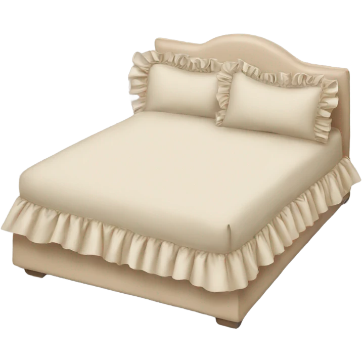Beige Bed linen with ruffles emoji