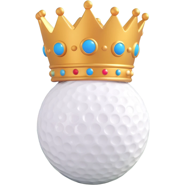 cool modern emoji for Queen City Golf Club featuring a golf ball, crown, and city skyline, stylish energetic vibe emoji