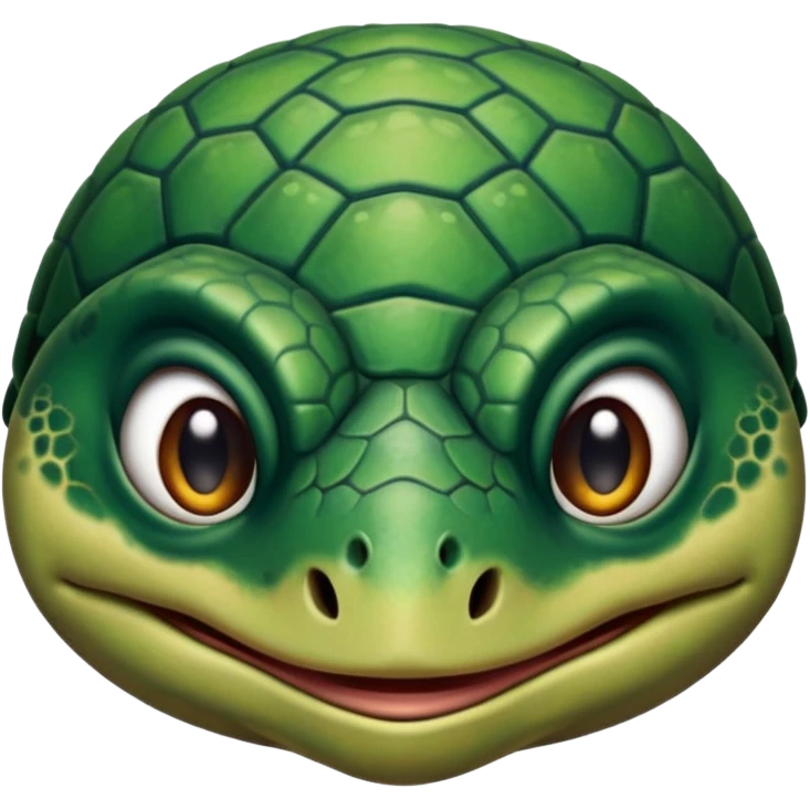 Angry dark green turtle that has half closed eyelids emoji