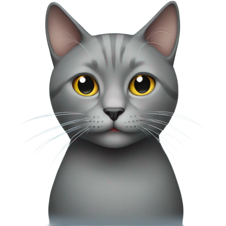 A grey cat with a cigarette emoji