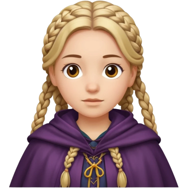 girlwith braided hair, cloak emoji