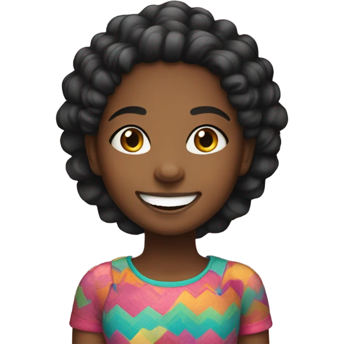 A black girl smiling  emoji