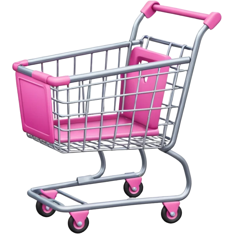 make shopping cart with pink tones. emoji