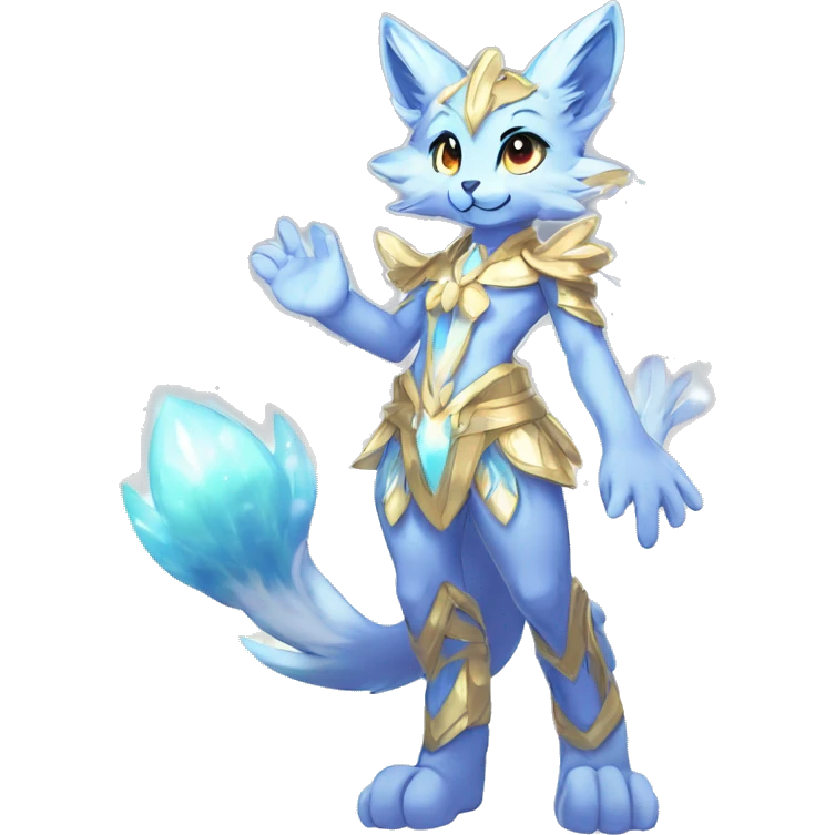 Anthro Sona Colorful Ethereal Pretty Godly Celestial Shiny Fakemon Full Body emoji