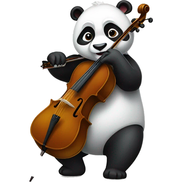 Panda playing a cello emoji