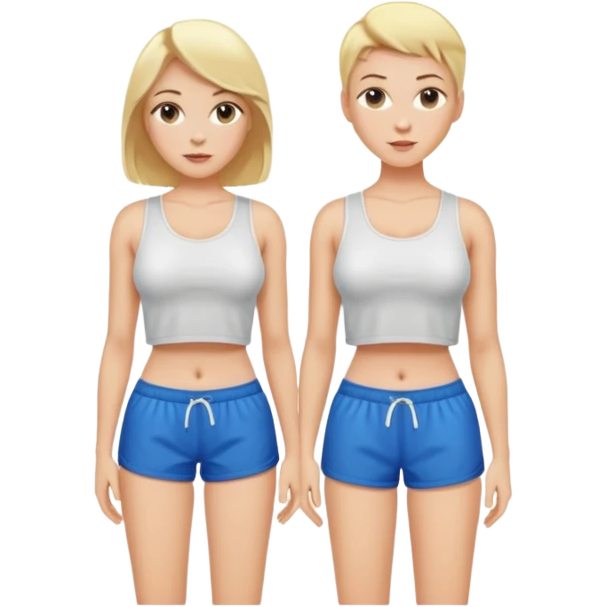 Блондинка с 6 размером груди в топике с выпирающими сосками и шортах  emoji