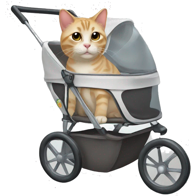 Cat in pet stroller  emoji
