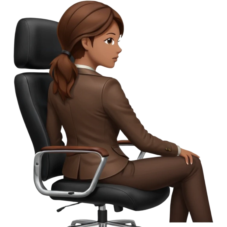 Back of head woman sitting on an office chair emoji