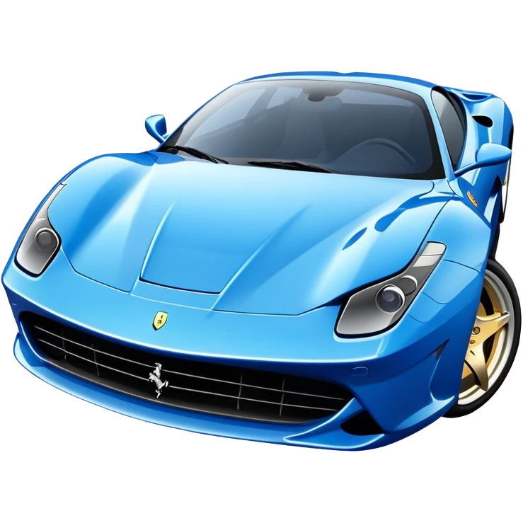 blue Ferrari in iPhone style emoji emoji
