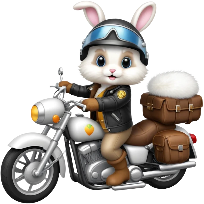 Easter bunny riding a motorcycle emoji