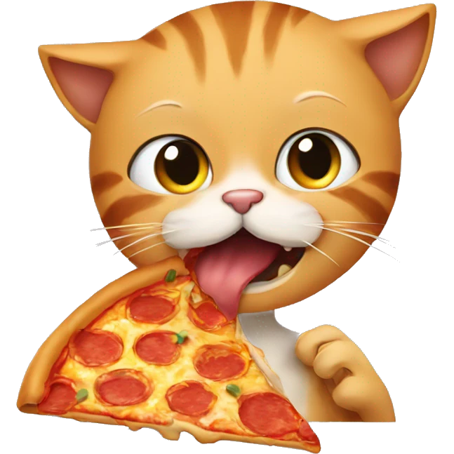 Cat eating pizza  emoji