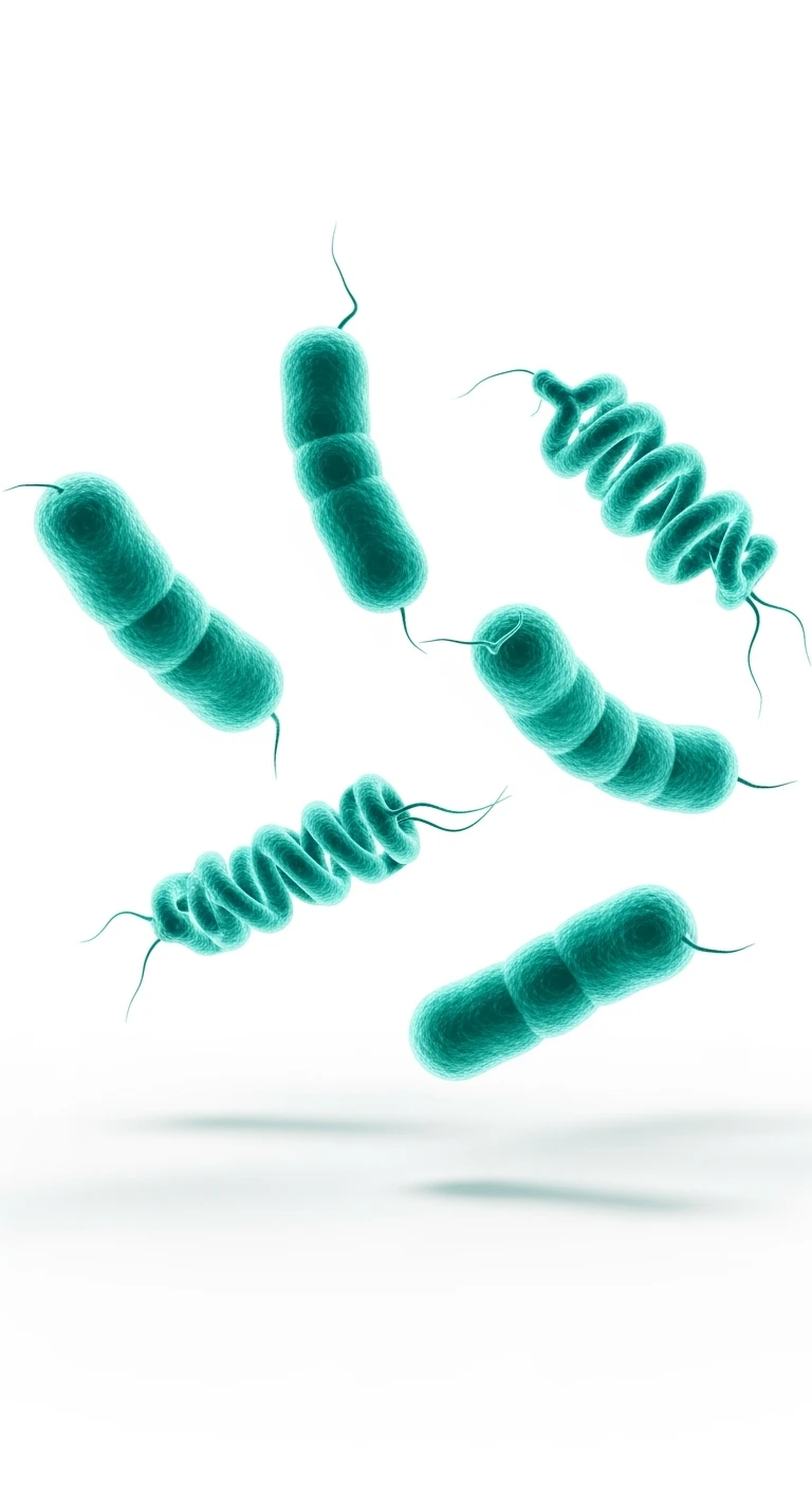 6 BATTERI INTESTINALI TURCHESI FLUTTUANO IN ARIA IN 4K, SFONDO BIANCO emoji