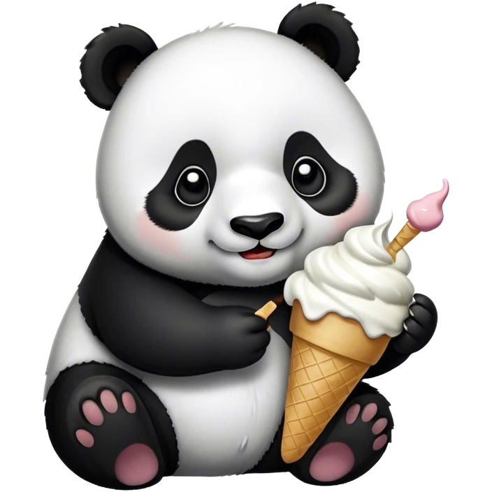 Panda eating ice cream emoji