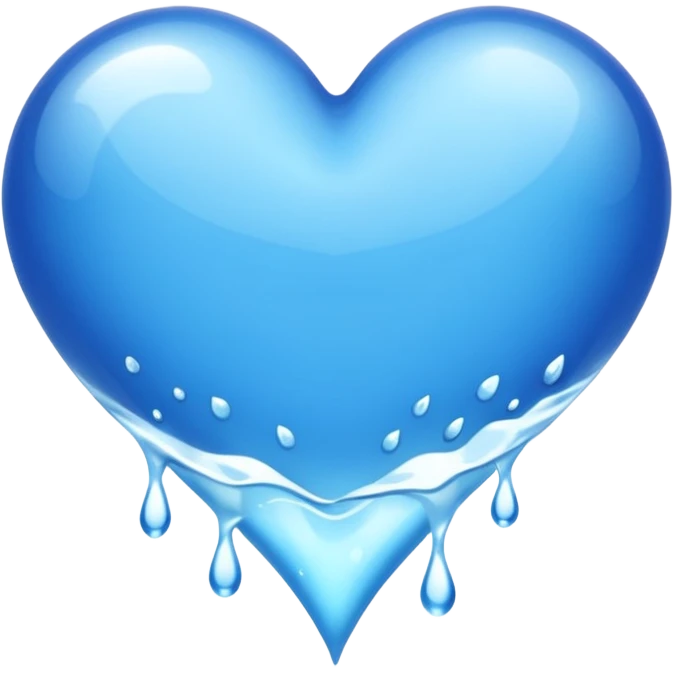 Blue heart inside water flowing emoji