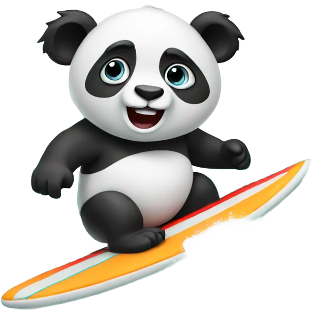 Panda surfing emoji