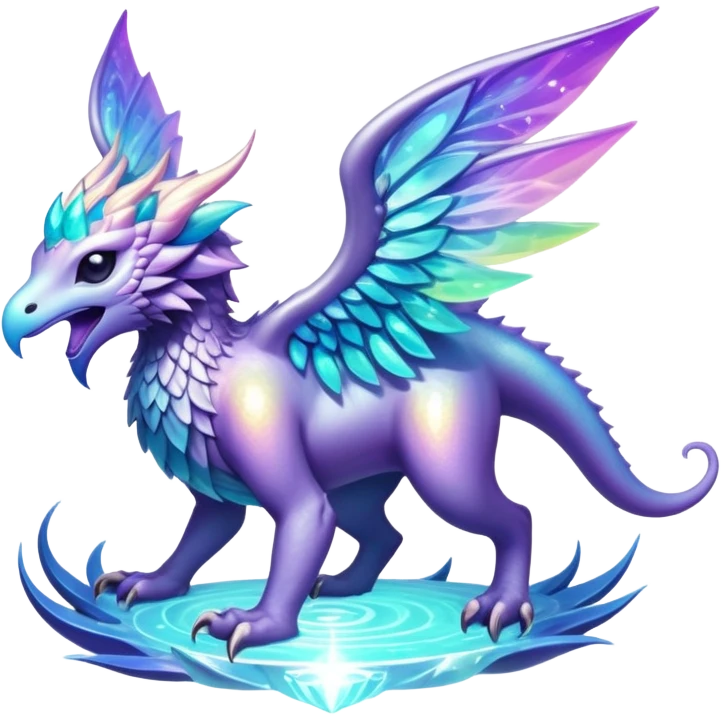 Epic divine complex iridescent aesthetic-Fakémon-creature-scenery emoji