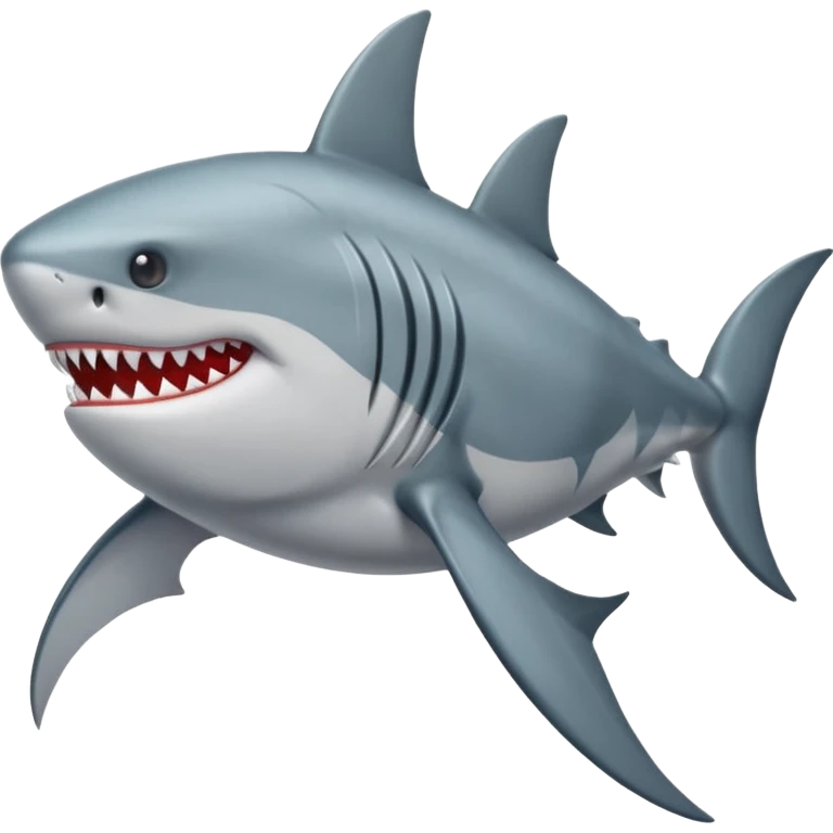 Tiburon con cuerpo músculos y agarro un tridente emoji