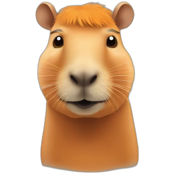 Capybara face orange on head emoji
