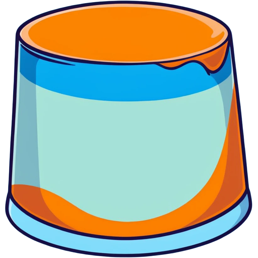 wobbly orange jello slice with translucent gelatin texture emoji
