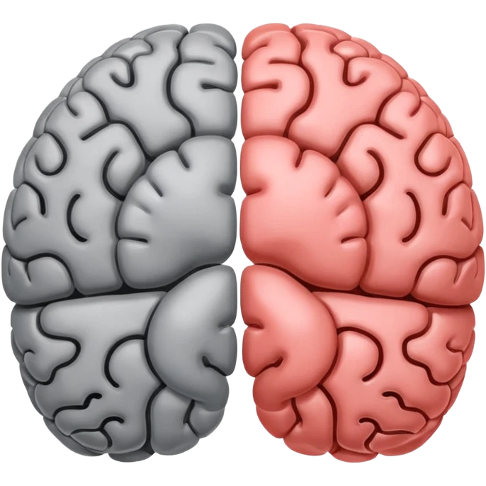 left and right hemispheres of brain emoji