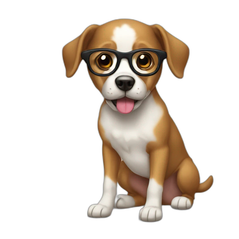Chien bu avec lunette emoji