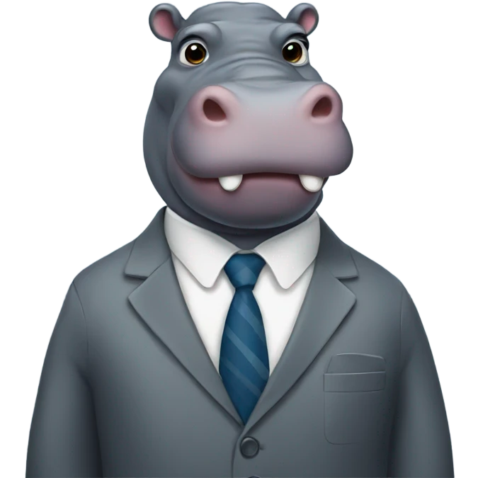 Hippo wearing suit  emoji