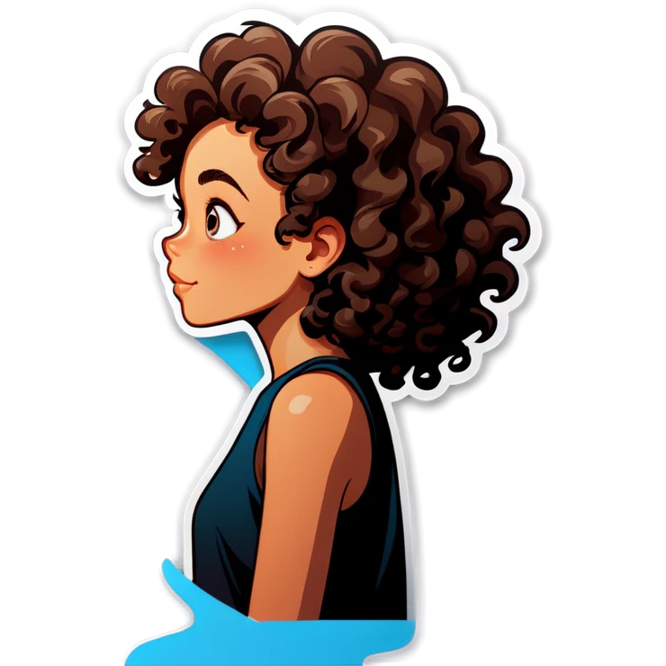 Girl with curly hair  emoji