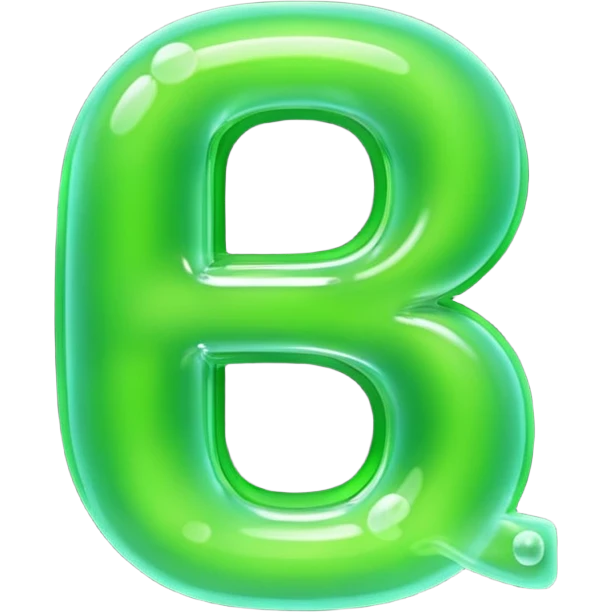 neon green bubble letter B emoji