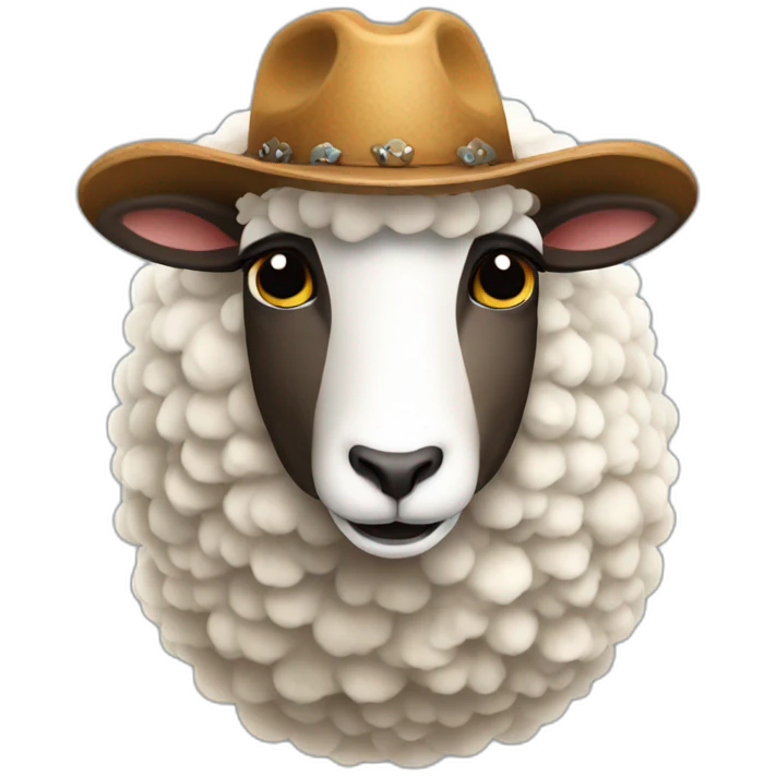 sheep with cowboy hat emoji