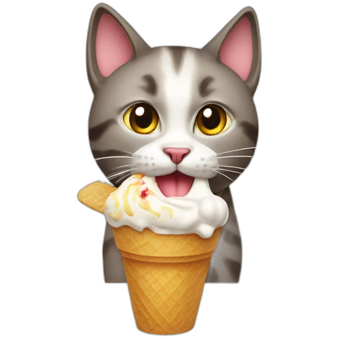 cat eating icecream emoji