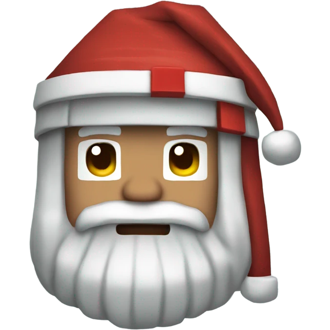 emoji santa with thematic minecraft emoji