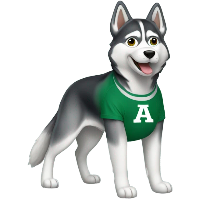 A husky with an green Arizona  emoji