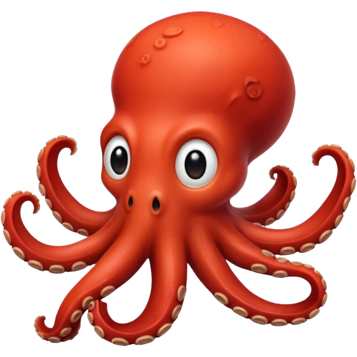 cute little octopus with red emoji